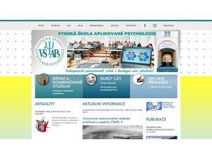 Vysoká škola aplikované psychologie's official website homepage screenshot