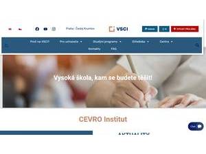 Vysoká škola CEVRO's official website homepage screenshot