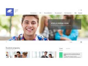 Vysoká škola DTI's official website homepage screenshot