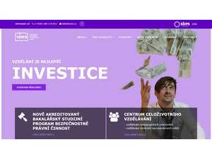 Vysoká škola evropských a regionálních studií's official website homepage screenshot