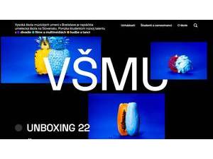 Vysoká škola múzických umení v Bratislave's official website homepage screenshot