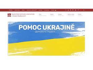 Vysoká škola technická a ekonomická v Českých Budějovicích's official website homepage screenshot