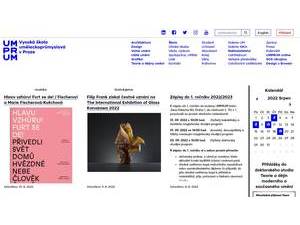 Vysoká škola umeleckoprumyslová v Praze's official website homepage screenshot