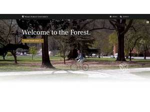 Wake Forest University's official website homepage screenshot