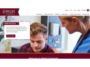 Walsh University's official website homepage screenshot