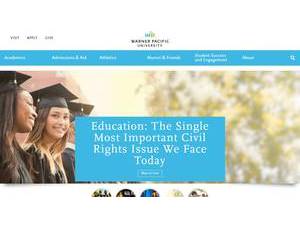 Warner Pacific University's official website homepage screenshot