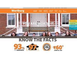 Wartburg College's official website homepage screenshot