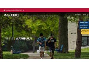Washburn University's official website homepage screenshot