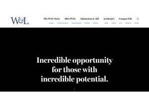 Washington and Lee University's official website homepage screenshot