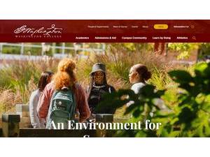Washington College's official website homepage screenshot