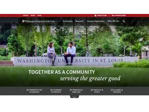 Washington University in St. Louis's official website homepage screenshot