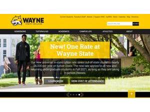 Wayne State College's official website homepage screenshot