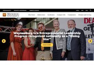 Waynesburg University's official website homepage screenshot