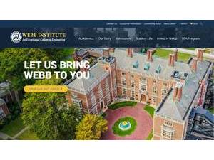Webb Institute's official website homepage screenshot