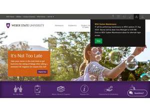Weber State University's official website homepage screenshot