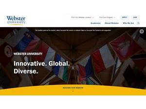 Webster University's official website homepage screenshot
