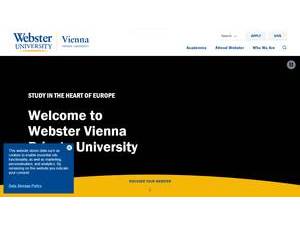 Webster Vienna Private University's official website homepage screenshot