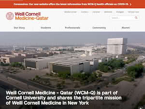 Weill Cornell Medicine - Qatar's official website homepage screenshot