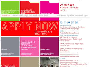 Weissensee Kunsthochschule Berlin's official website homepage screenshot