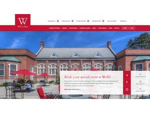 Wells College's official website homepage screenshot