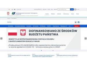 West Pomeranian University of Technology in Szczecin's official website homepage screenshot