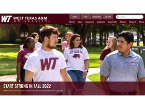 West Texas A&M University's official website homepage screenshot