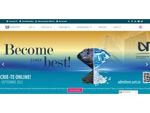 West University of Timişoara's official website homepage screenshot