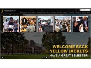 West Virginia State University's official website homepage screenshot