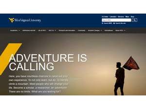 West Virginia University's official website homepage screenshot