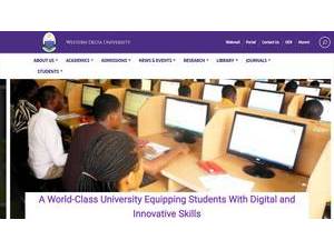 Western Delta University's official website homepage screenshot