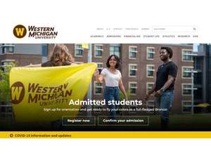 Western Michigan University's official website homepage screenshot