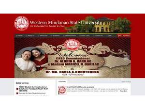 Western Mindanao State University's official website homepage screenshot