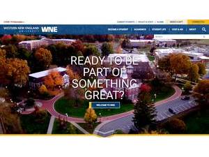 Western New England University's official website homepage screenshot