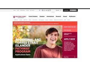 Western Sydney University's official website homepage screenshot