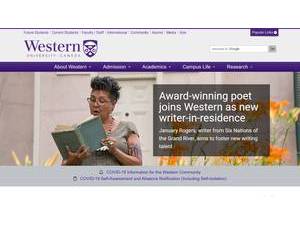 Western University's official website homepage screenshot
