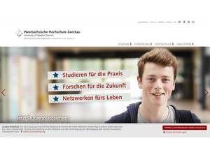 Westsächsische Hochschule Zwickau's official website homepage screenshot