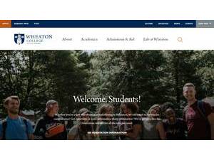 Wheaton College's official website homepage screenshot