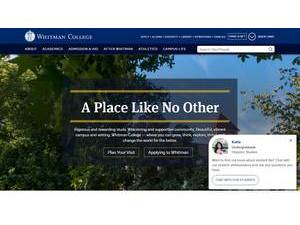 Whitman College's official website homepage screenshot