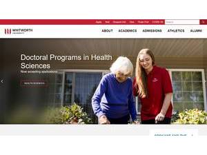 Whitworth University's official website homepage screenshot