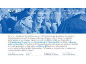WHU - Otto Beisheim School of Management's official website homepage screenshot