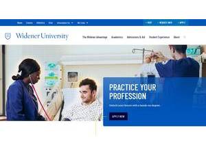 Widener University's official website homepage screenshot