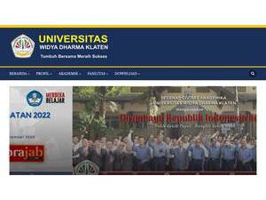 Widya Dharma University's official website homepage screenshot