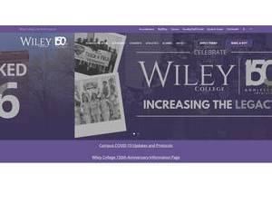 Wiley College's official website homepage screenshot