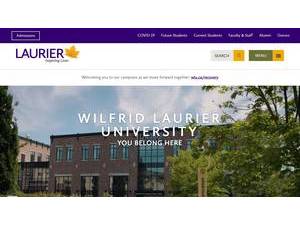 Wilfrid Laurier University's official website homepage screenshot