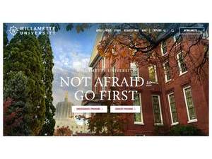 Willamette University's official website homepage screenshot