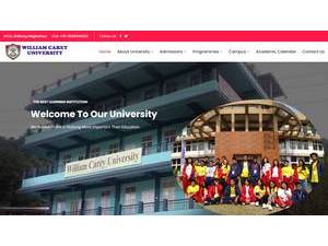 William Carey University, Shillong's official website homepage screenshot