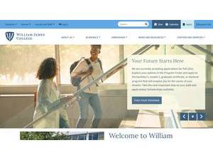 William James College's official website homepage screenshot