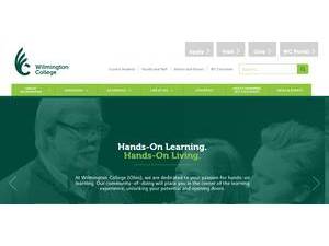 Wilmington College's official website homepage screenshot