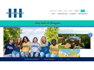 Wingate University's official website homepage screenshot