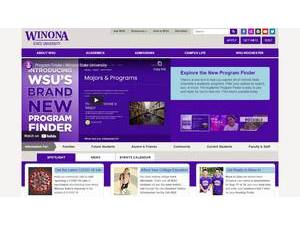 Winona State University's official website homepage screenshot